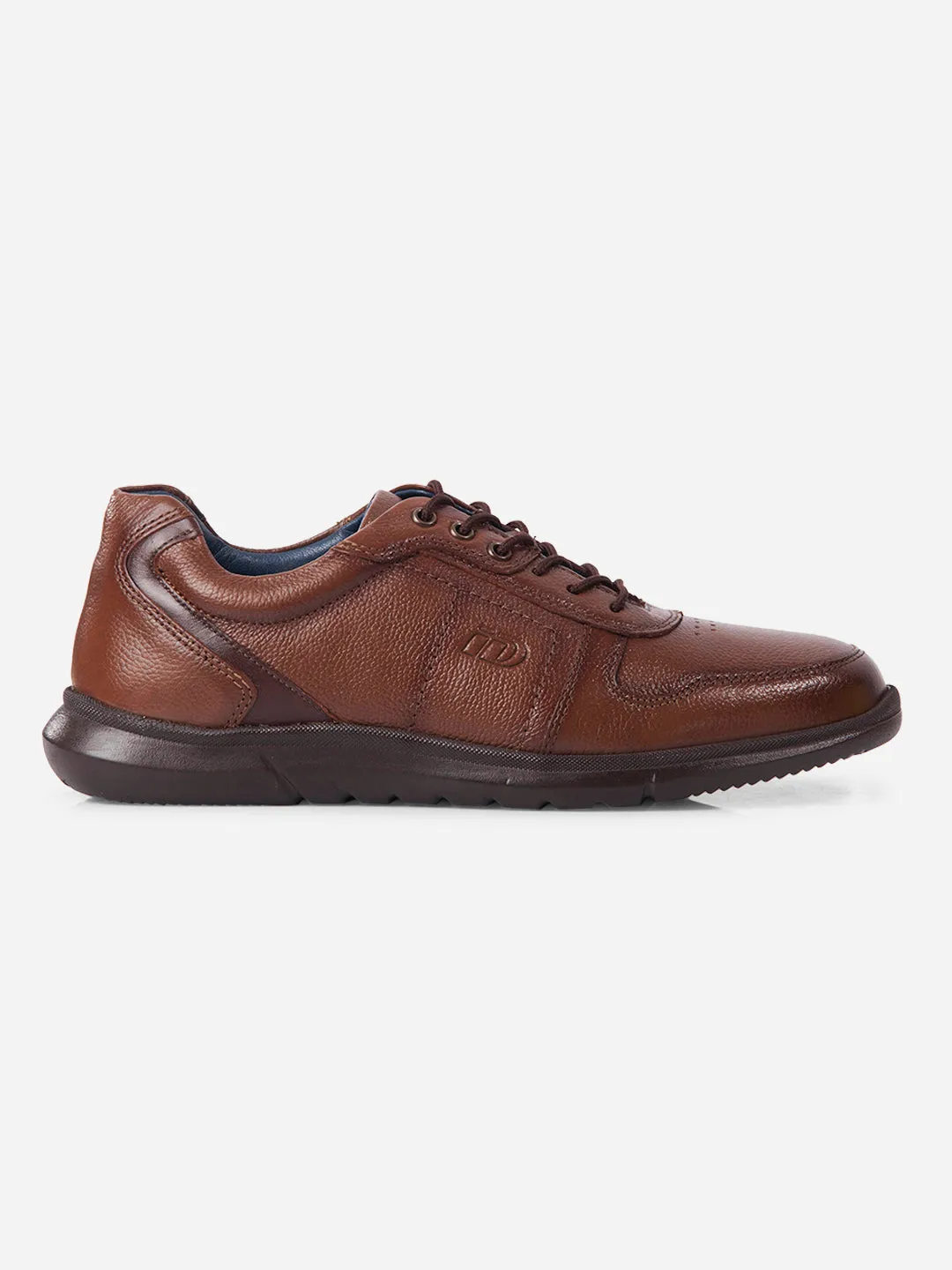 Comfort Lining Men Tan Casual Lace Up Leather Sneaker  (ID1193)