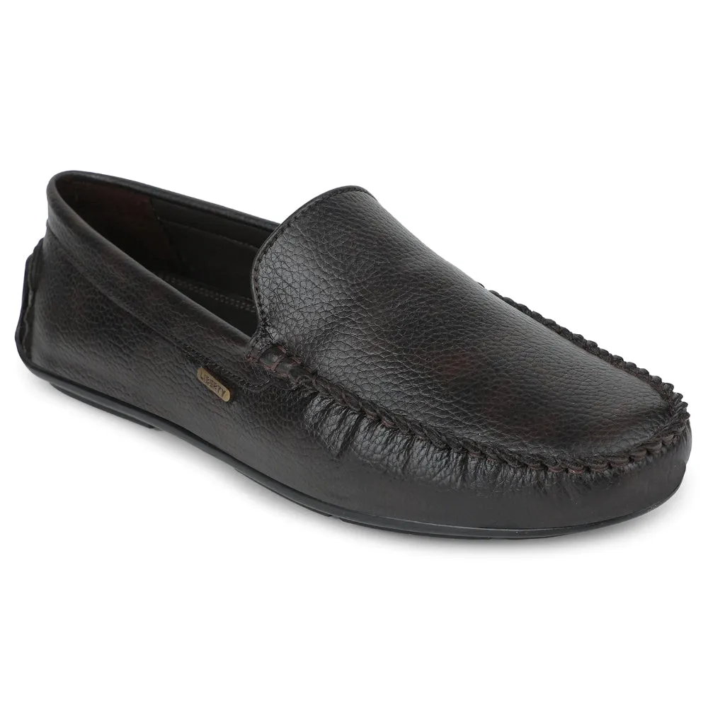 High Quality Leather Fortune Brown Casual Loafers For Men AVL-4 By Liberty