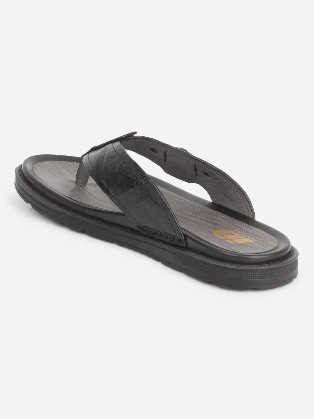 Men's Black Thong Sandal (ID4241) Wide toe box All Day Rainy Day