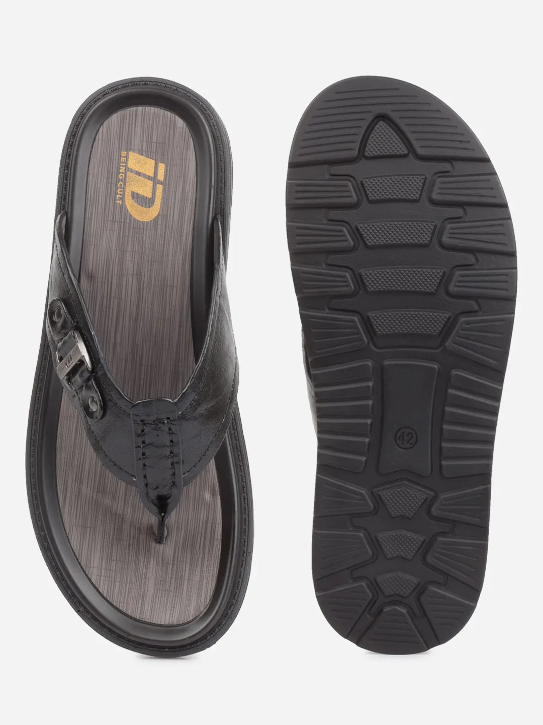 Men's Black Thong Sandal (ID4241) Urban Style
