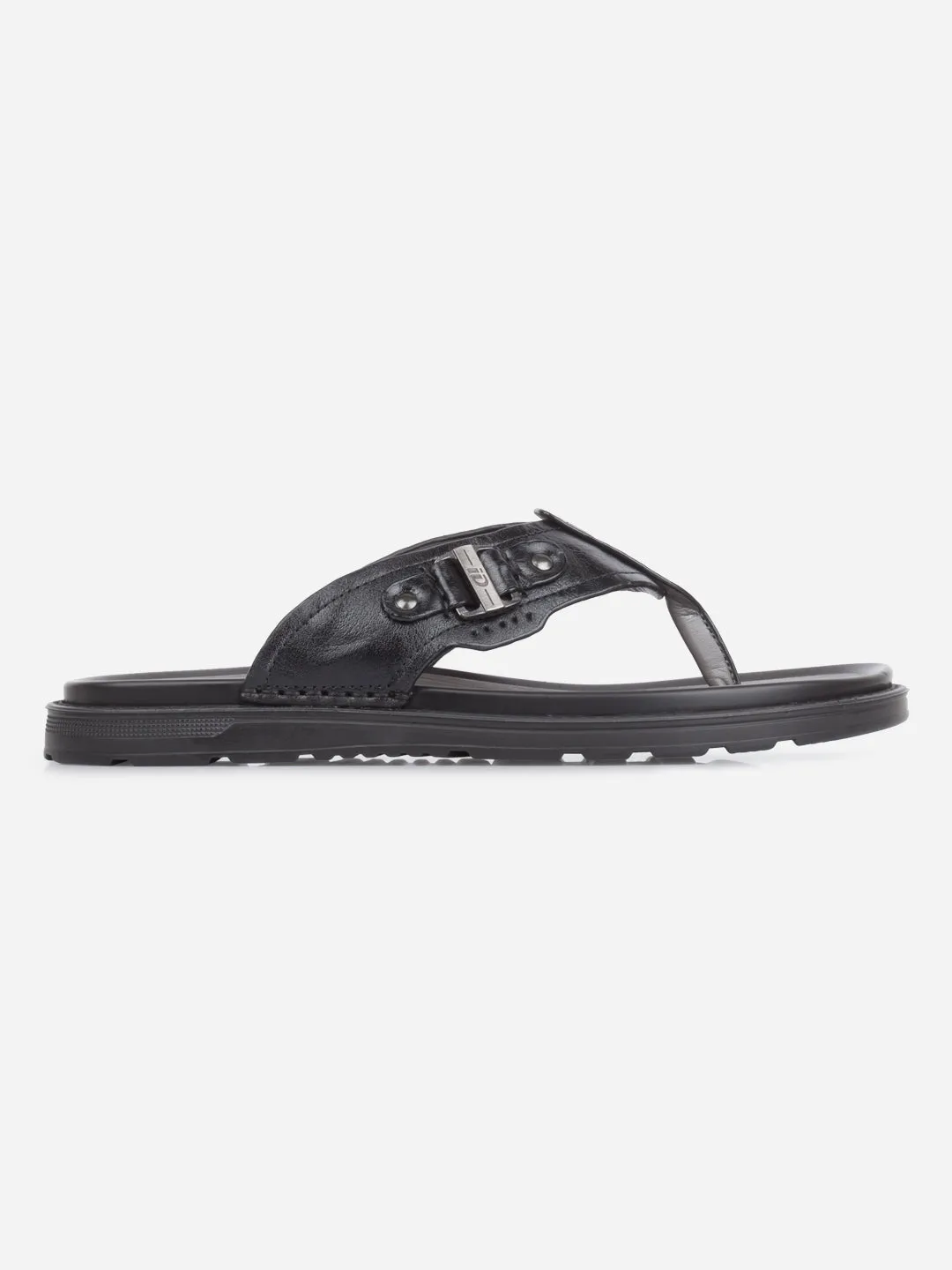 Garden Mood Stage Pop Men's Black Thong Sandal (ID4241)