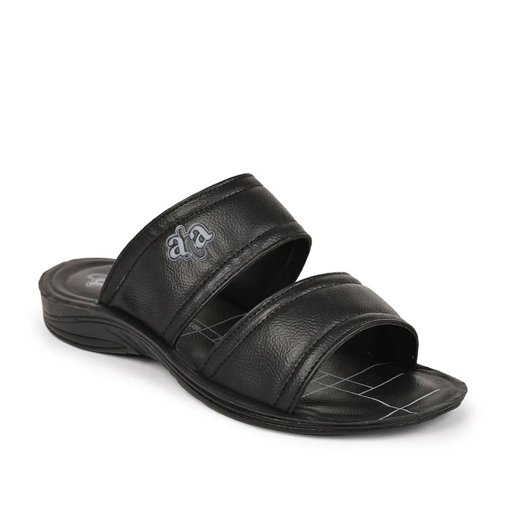 A-HA By Liberty GHD-50 Casual Black Slipper For Men Light Step Shine Silver
