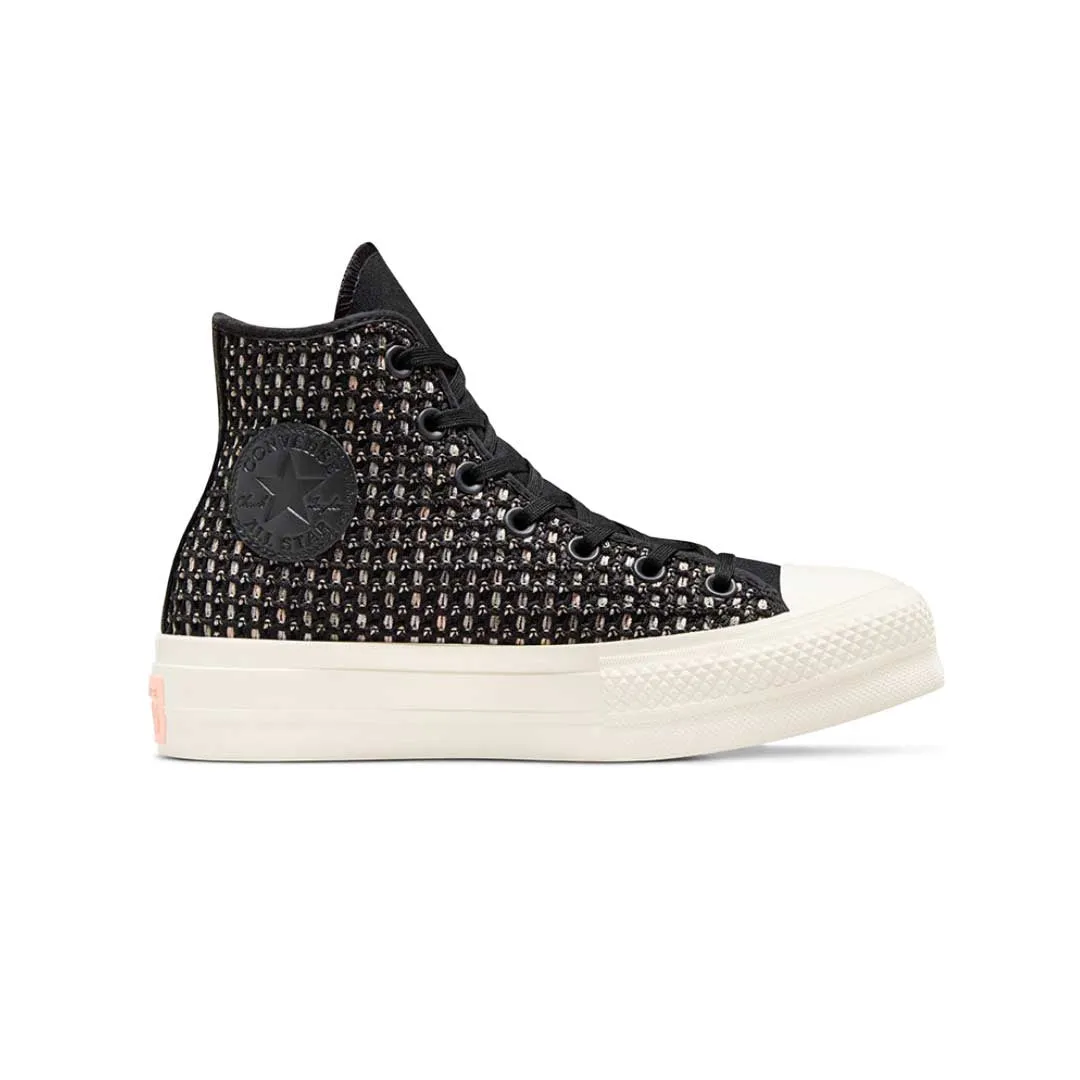 Converse - Women's Chuck Taylor All Star Lift Platform Crochet High Top Shoes (A09829C) Airport Easy