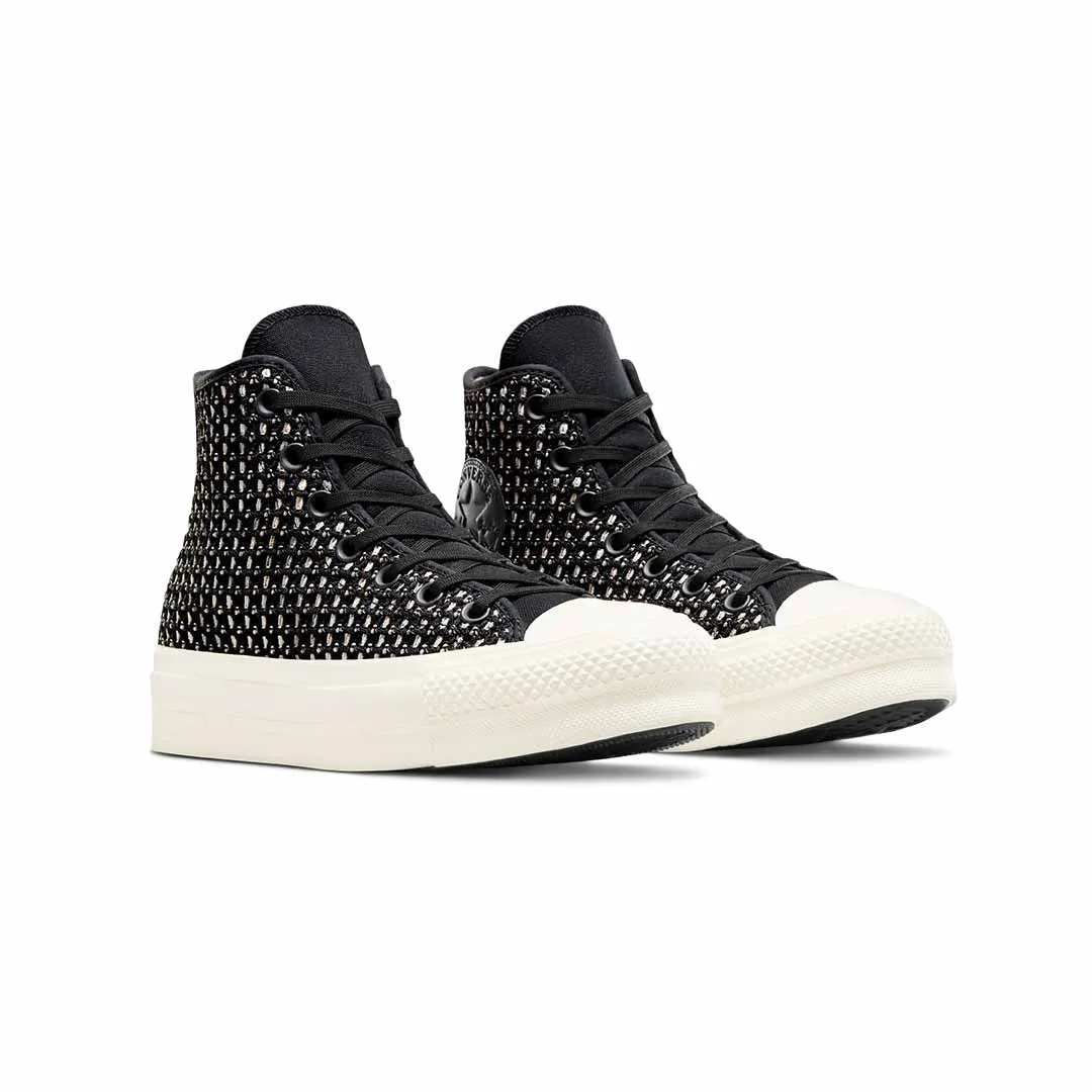Converse - Women's Chuck Taylor All Star Lift Platform Crochet High Top Shoes (A09829C) Game Fit Ice Grip
