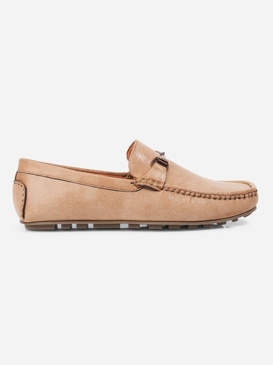 Men's Beige Moc Toe Buckle Loafer (IX4115) Dad Style Greek Ease
