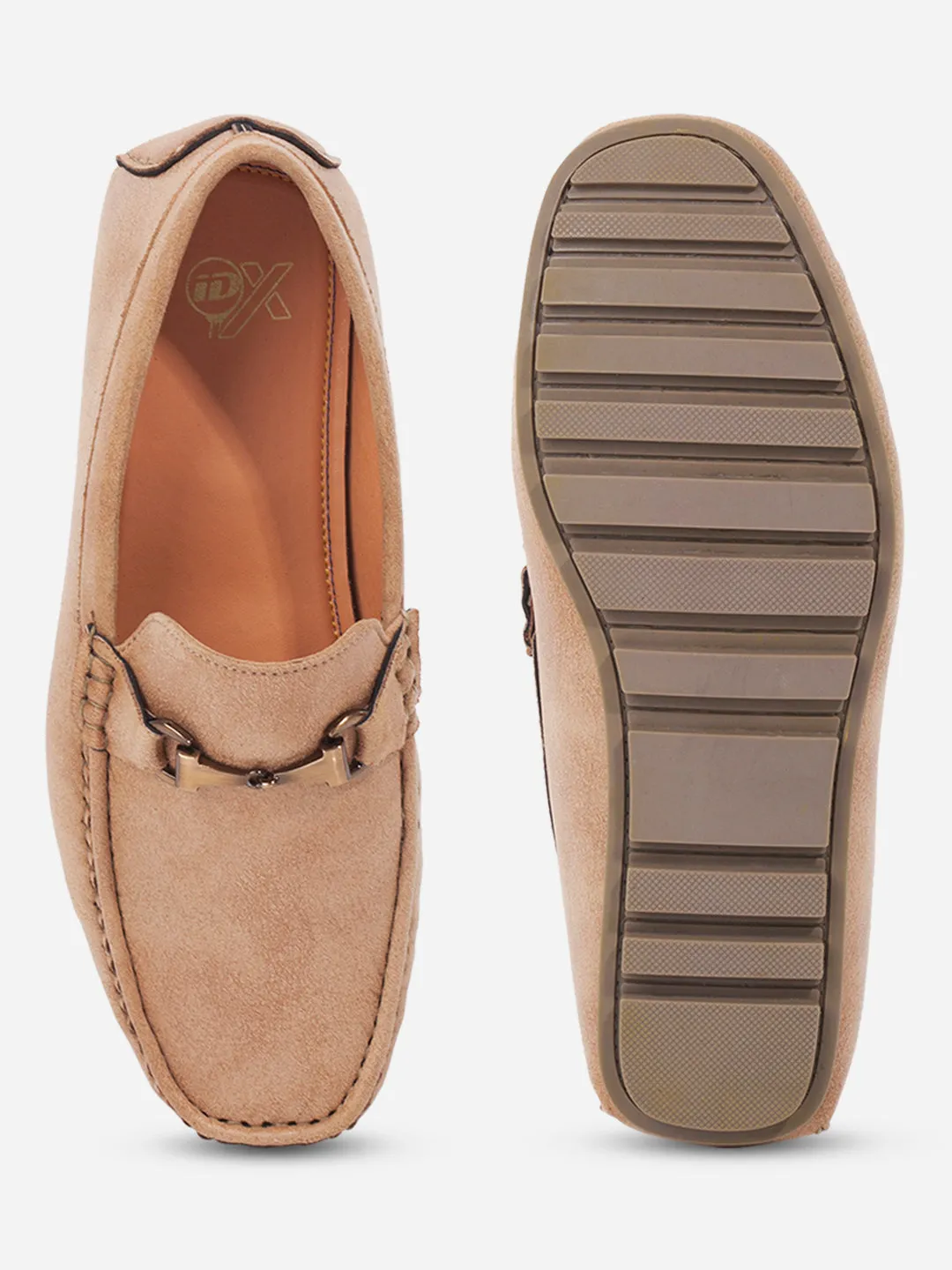 Men's Beige Moc Toe Buckle Loafer (IX4115) Eva Midsole Trend Hot