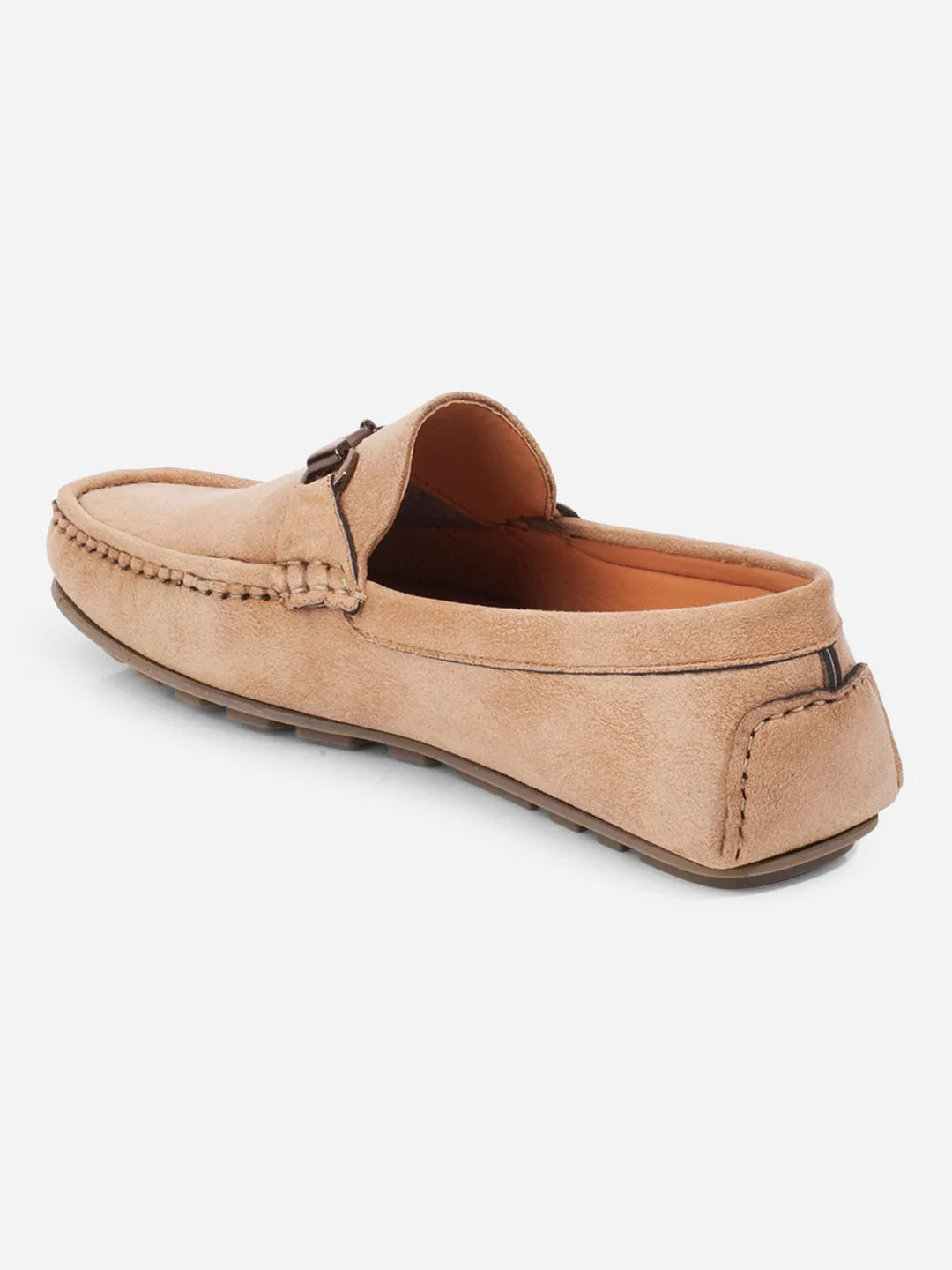Men's Beige Moc Toe Buckle Loafer (IX4115) warm glow Business Mode