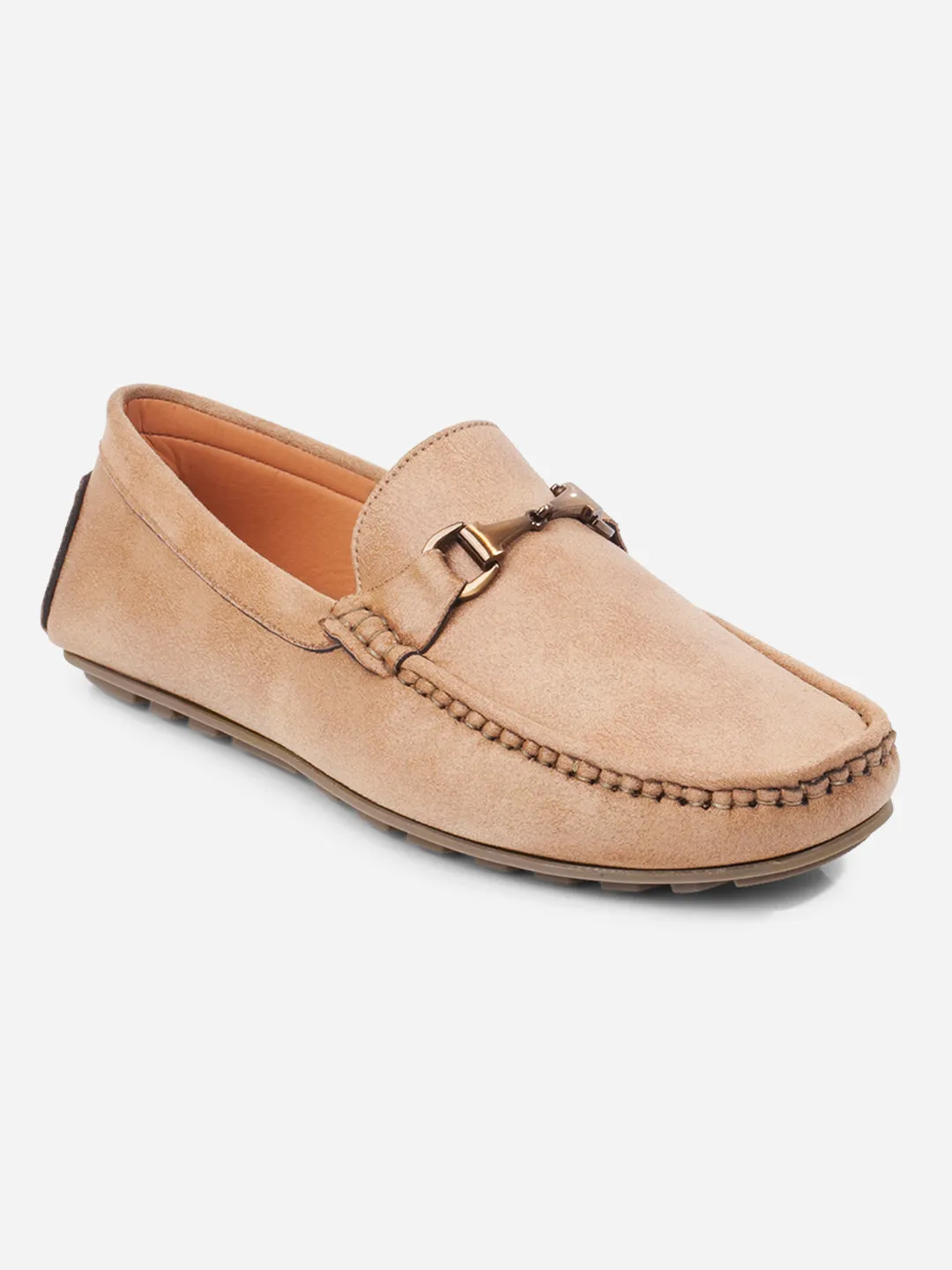 Men's Beige Moc Toe Buckle Loafer (IX4115) French Soft