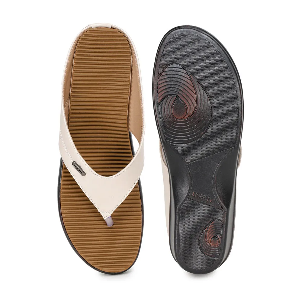Comfortable Insole Linen Air Senorita Casual (Beige) Slipper For Women D1-50 By Liberty