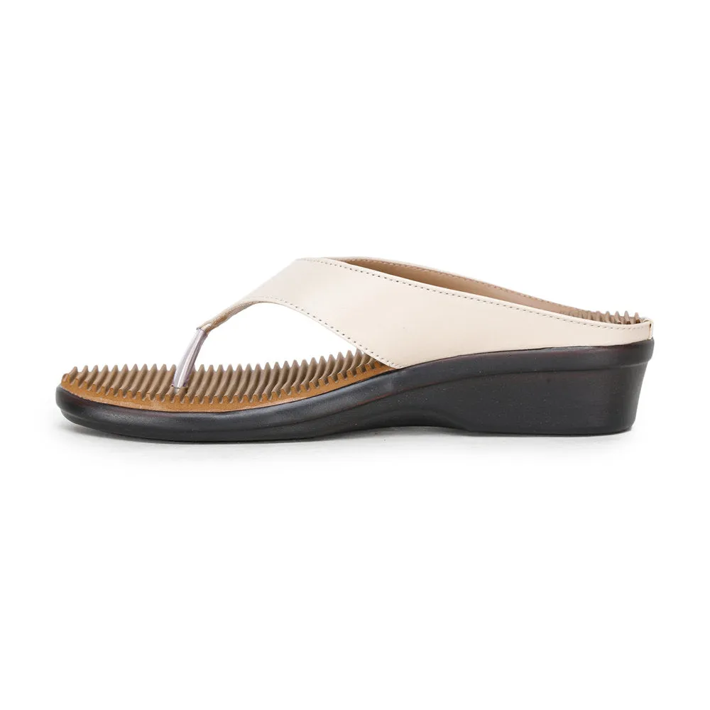 Leather Upper Field Power Senorita Casual (Beige) Slipper For Women D1-50 By Liberty