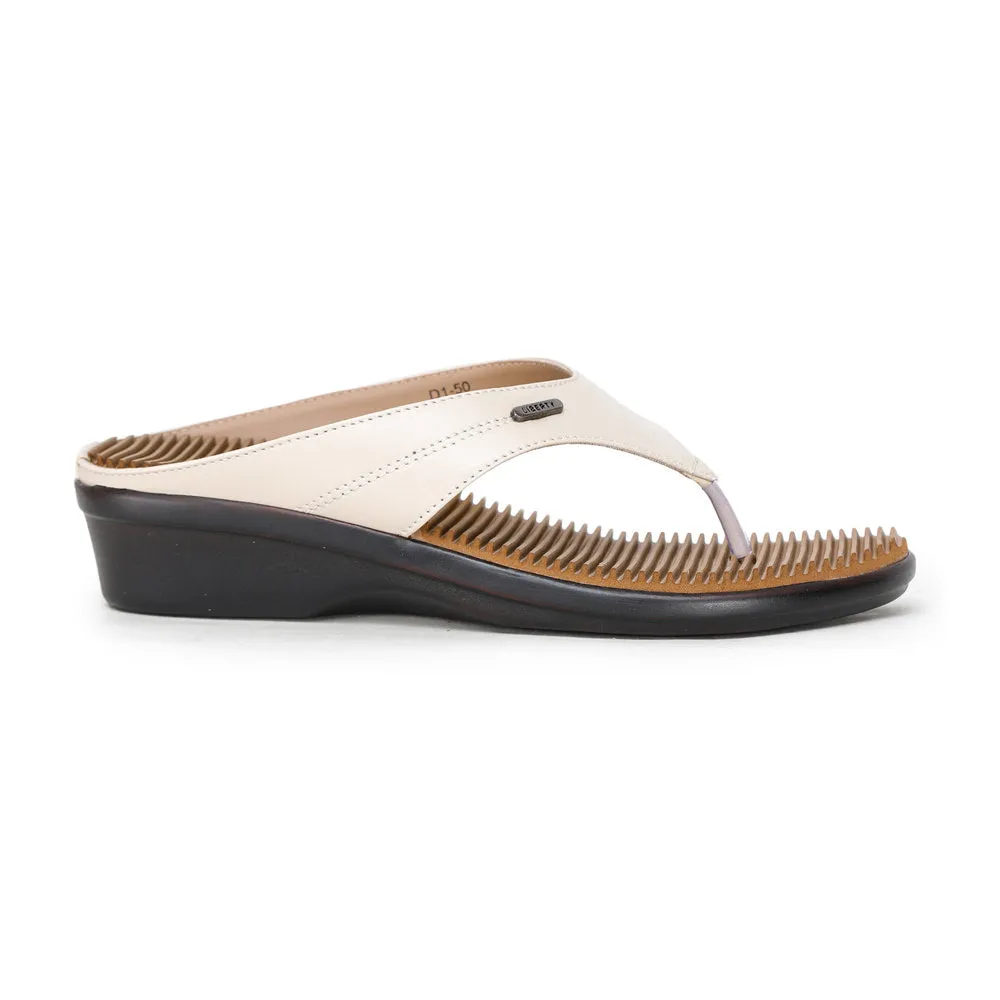 Senorita Casual (Beige) Slipper For Women D1-50 By Liberty Firm Ground