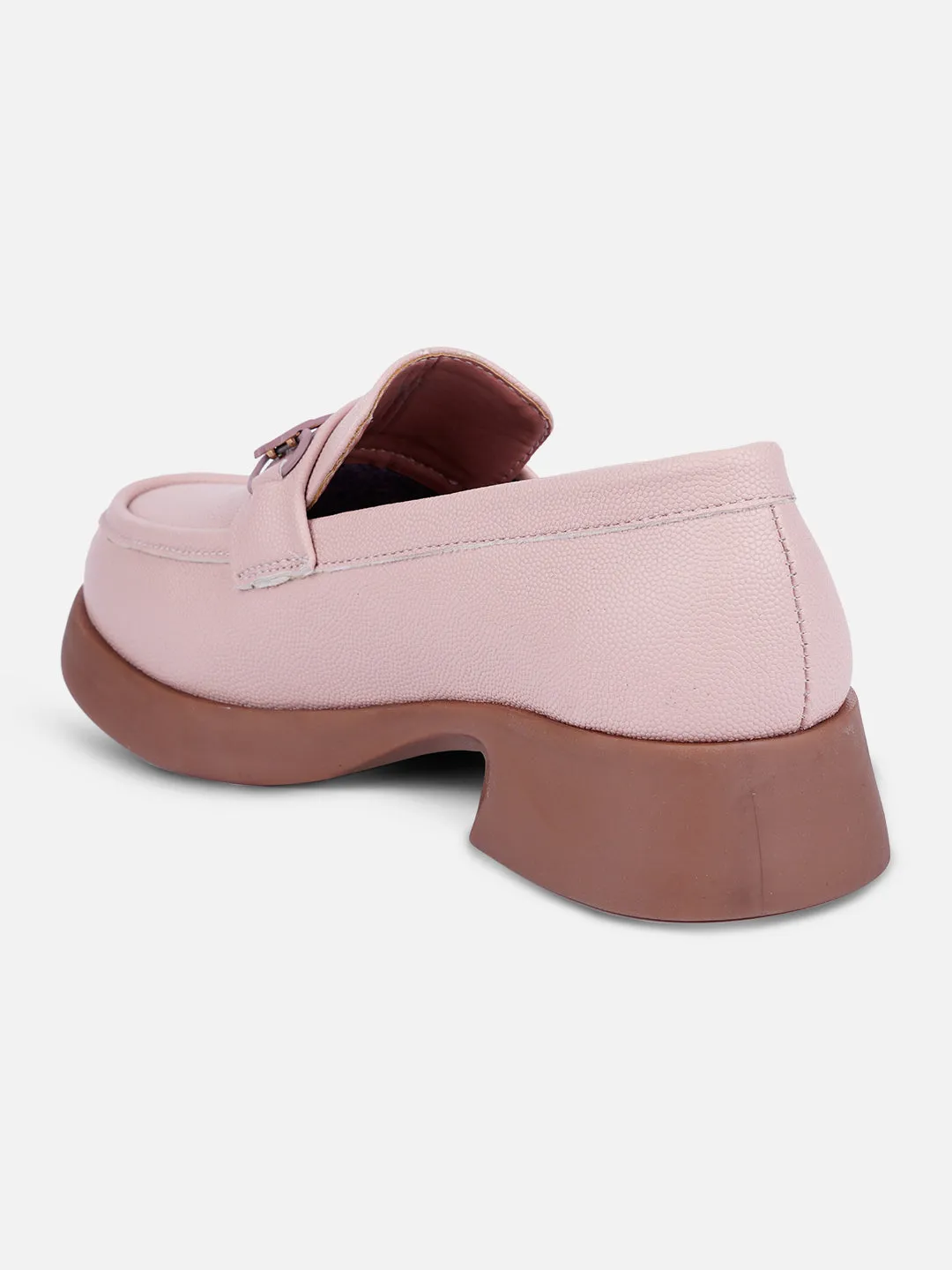Women's Pink Block Heel Slip On (IU2004) Mule Style