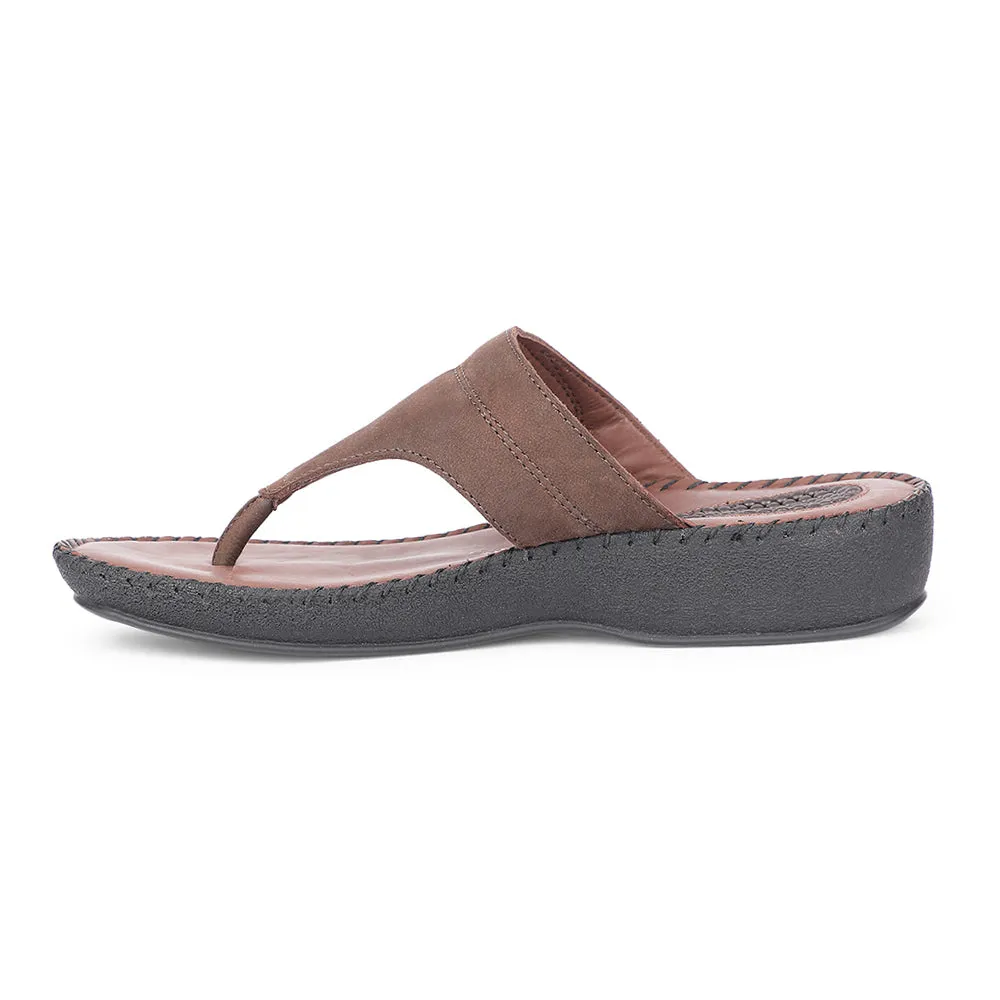 School Style Memory Foam Standing All Healers Casual Brown Slippers For Women J332-11 By Liberty