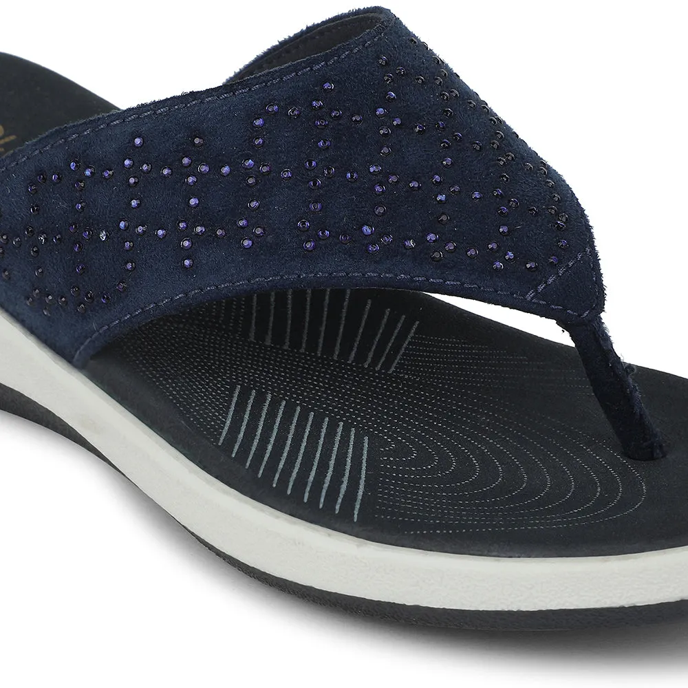 Healers Navy Blue Casual Slipper For Women JFL-54 By Liberty Body Balance