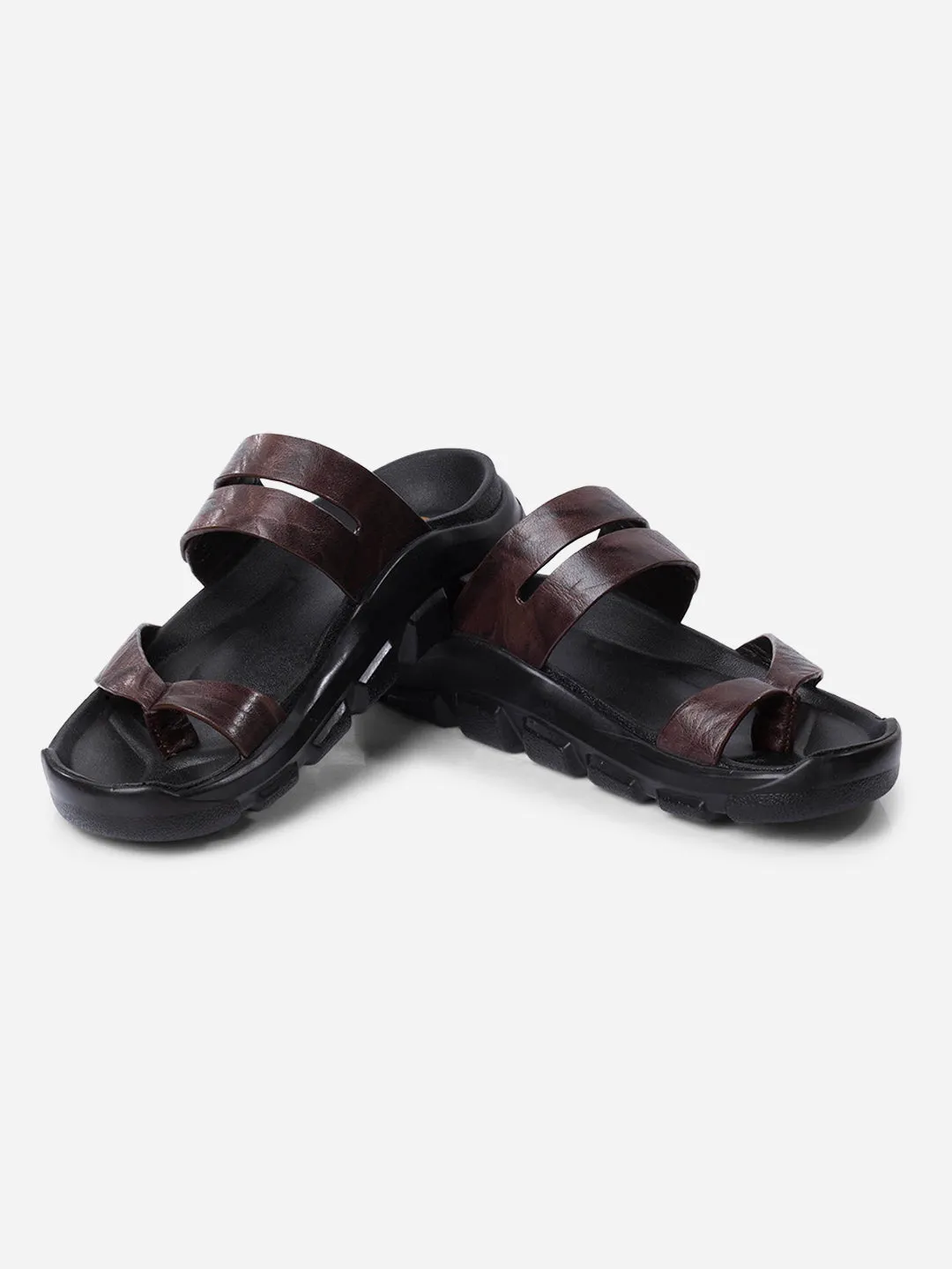 Sweat Resistant Urban Stroll Men's Brown Strap Sandals (ID4273)