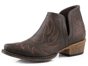 Roper Brown Leather Ladies' Shortie Boot Ski Lodge