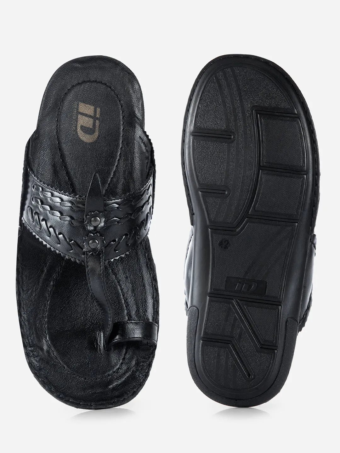 Men's Black Kolapuri Style Ethnic Slipper (ID4068) Supportive Core Weekend Warriors All Time