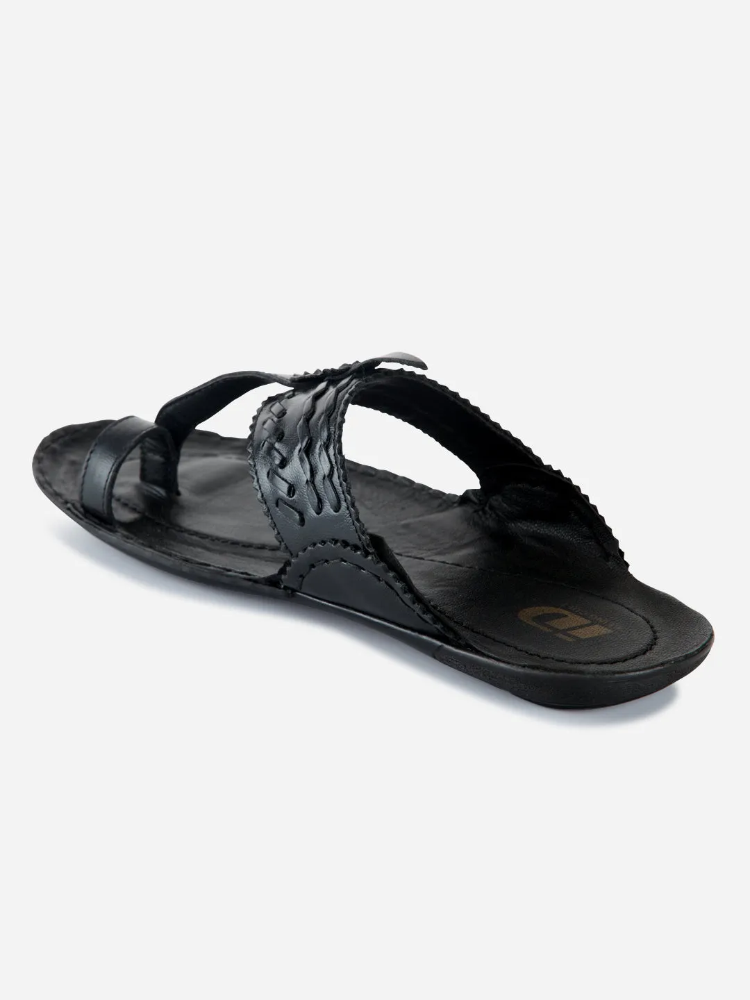 Men's Black Kolapuri Style Ethnic Slipper (ID4068) Month Strong