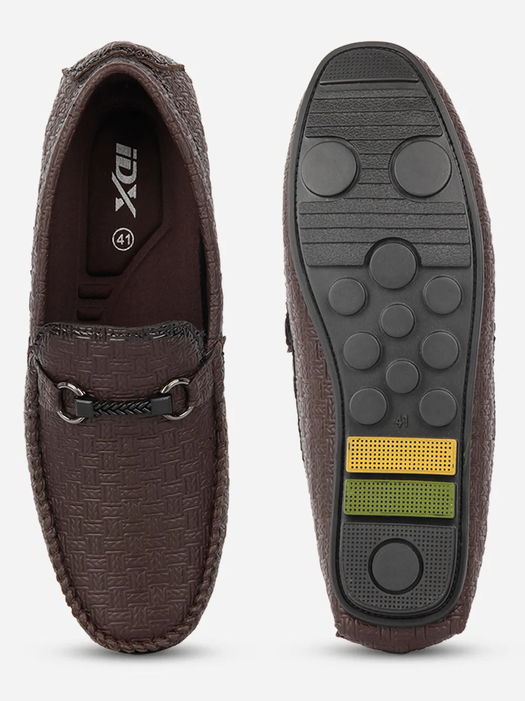 Men's Brown Saddle Trim Loafer (IX4104) Abrasion resistant Dual Tone