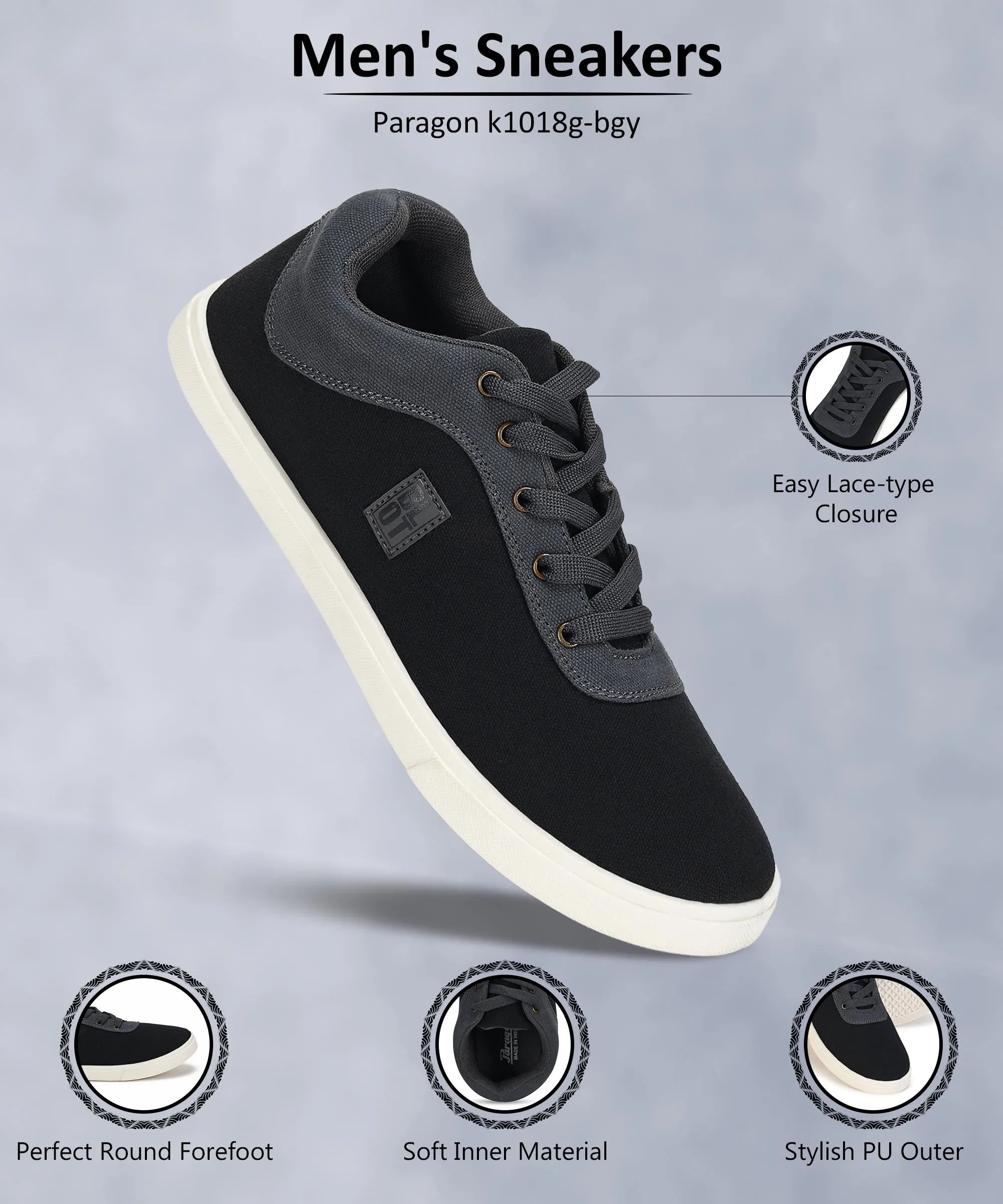 Island Vibe Paragon K1018G Men Casual Shoes | Stylish Walking Outdoor Shoes for Everyday Wear | Smart & Trendy Design  | Comfortable Cushioned Soles White