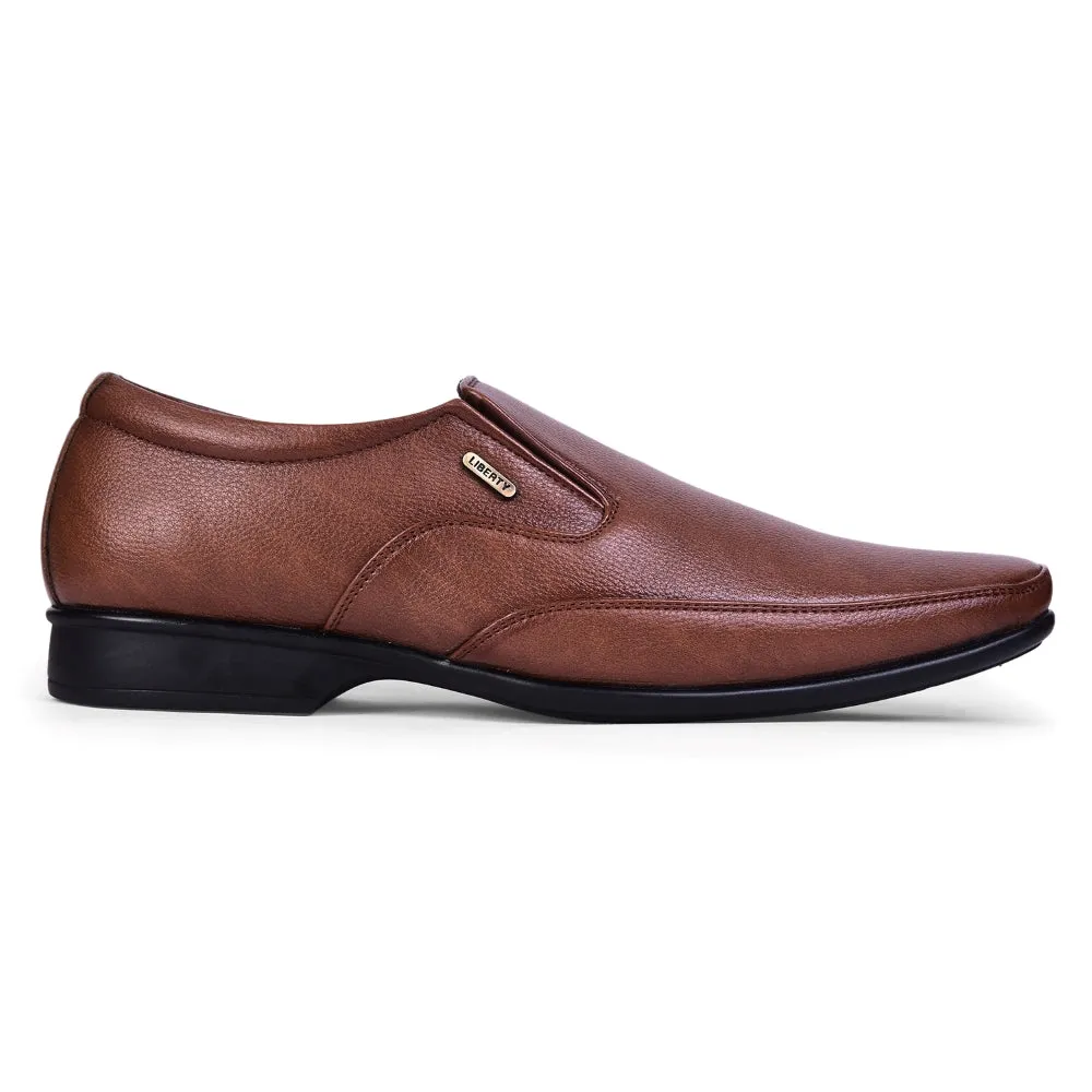 Leather Soft Prime Shade Fortune Tan Formal Non Lacing Shoes For Men HOL-132E By Liberty