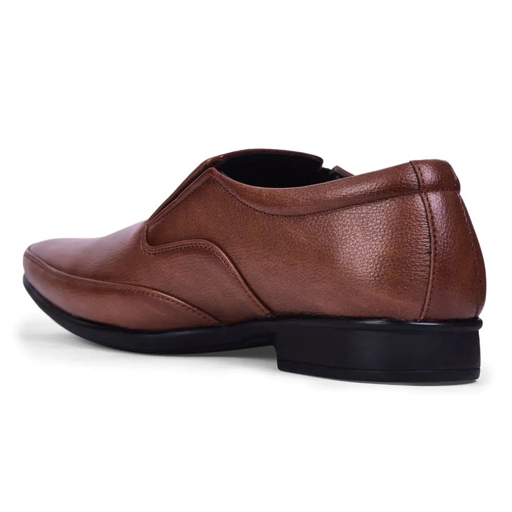 Custom Fit Evening Formal Fortune Tan Formal Non Lacing Shoes For Men HOL-132E By Liberty