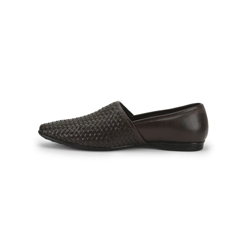 Fortune (Brown) Formal Slip on Shoes For Men JPL-247 By Liberty Art Cut