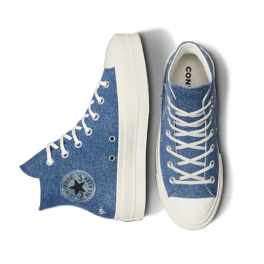 Star Mood Comfort Step Converse - Women's Chuck Taylor All Star Lift Platform Denim High Top Shoes (A12045C)