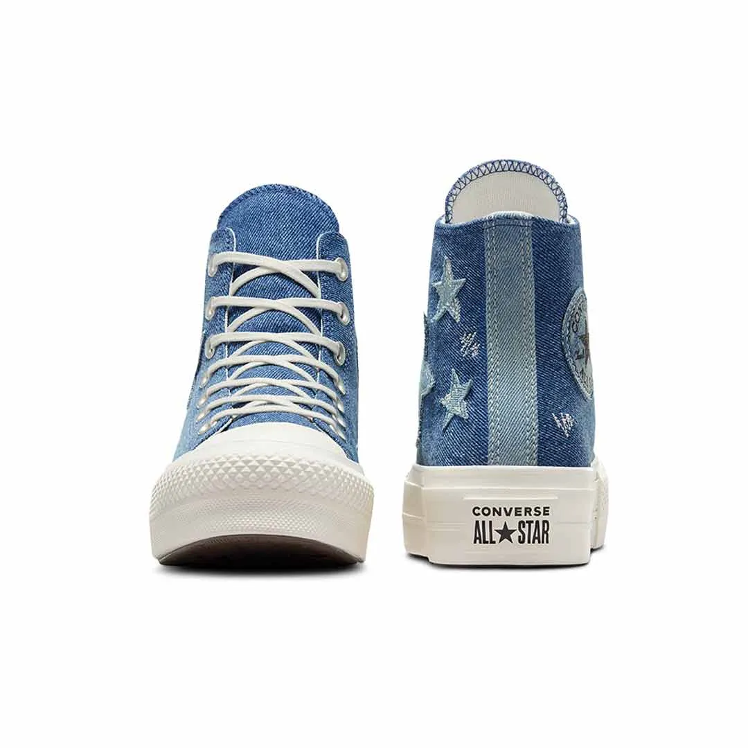 Converse - Women's Chuck Taylor All Star Lift Platform Denim High Top Shoes (A12045C) Denim Cool