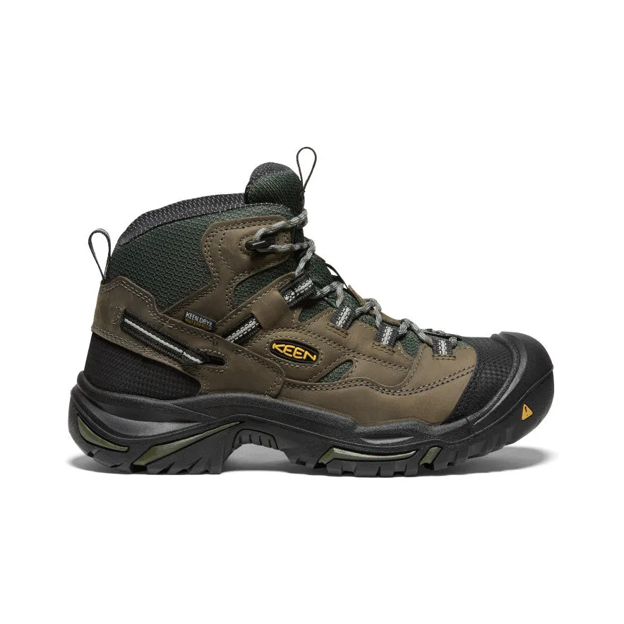 Men's Braddock Waterproof Mid (Steel Toe)  |  Gargoyle/Forest  Night Rubber Sole Simple Wear