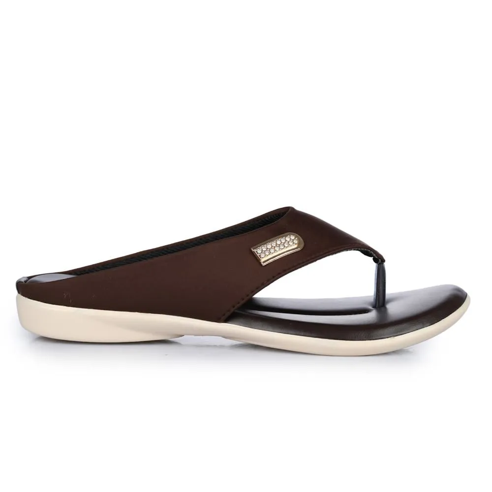 slow walk Senorita Casual (Brown) Slippers For Women MK-09 By Liberty