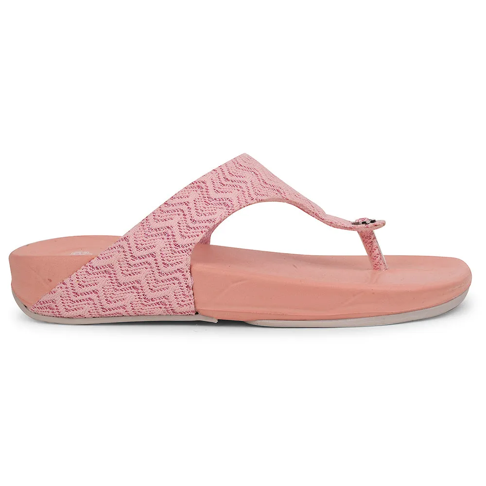 A-HA Peach Casual Slipper For Women DIVA-60E By Liberty Synthetic Upper