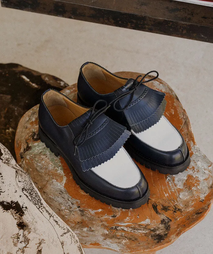 Derbies LEONIE Bleu et Blanc Fast Fit