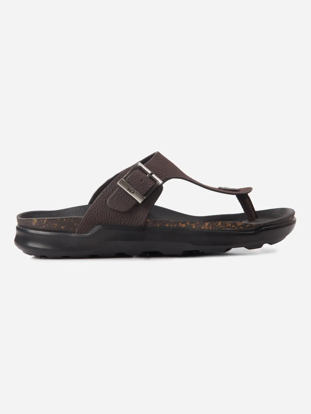 Men's Brown Thong Sandal (ID4272) Synthetic Feather Light Long Distance