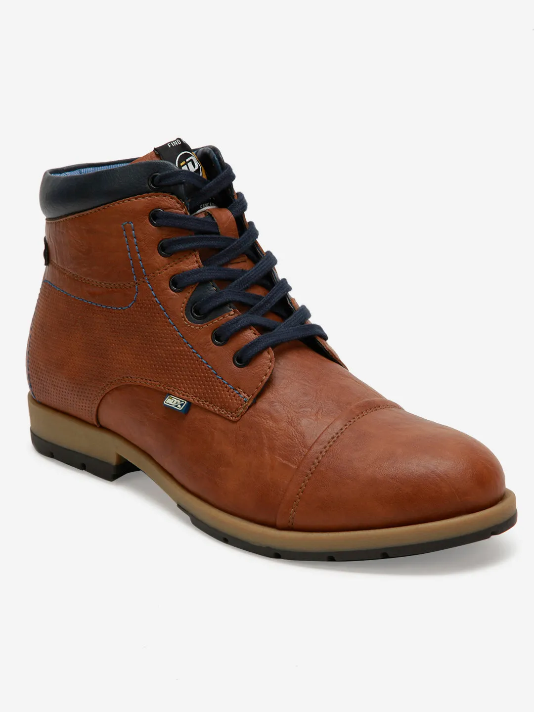 Men's Tan High Top Derby Boot (IX1021) Mesh Upper Run Free