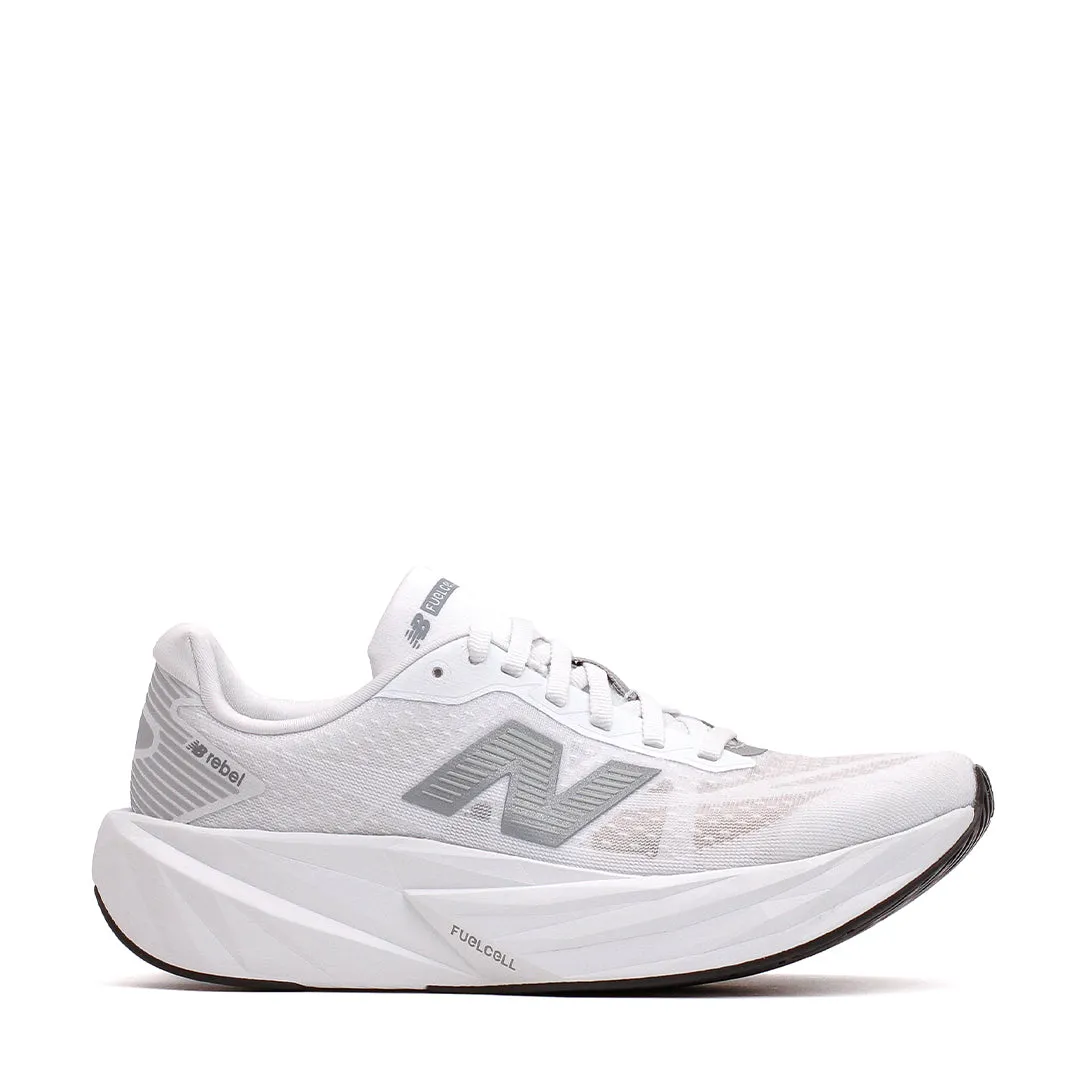 New Balance Women FuelCell Rebel v5 White Silver WFCXLM5 White Clean Global Fit