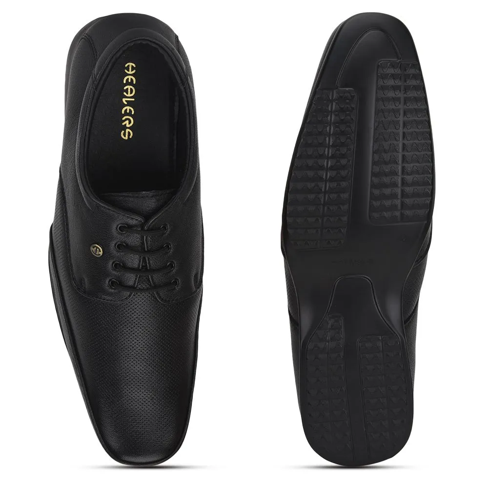 Healers Formal Lacing Shoes For Men (Black) FL-510N By Liberty Classic Leather