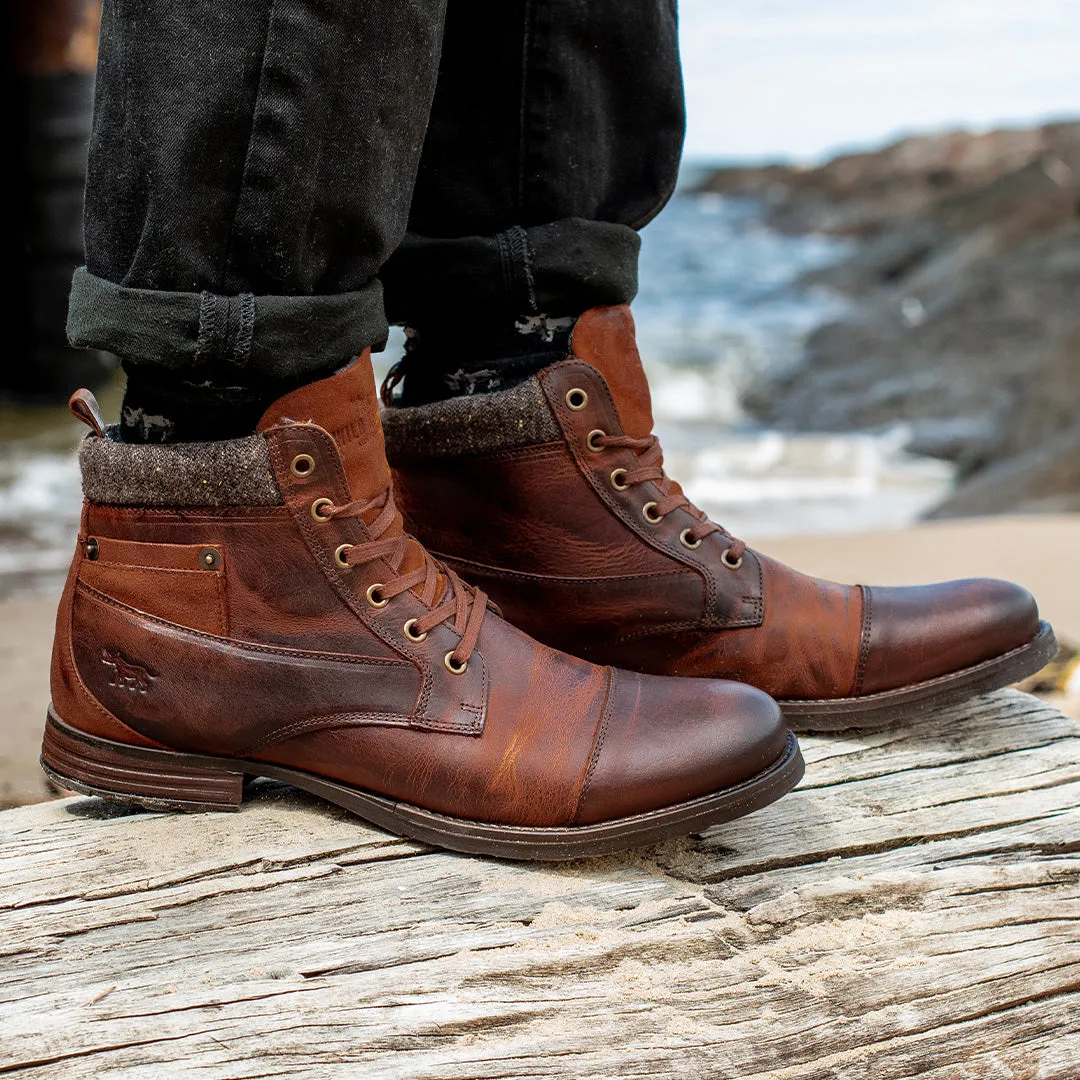 Long Travel Aireys Lace Up Boots Rust