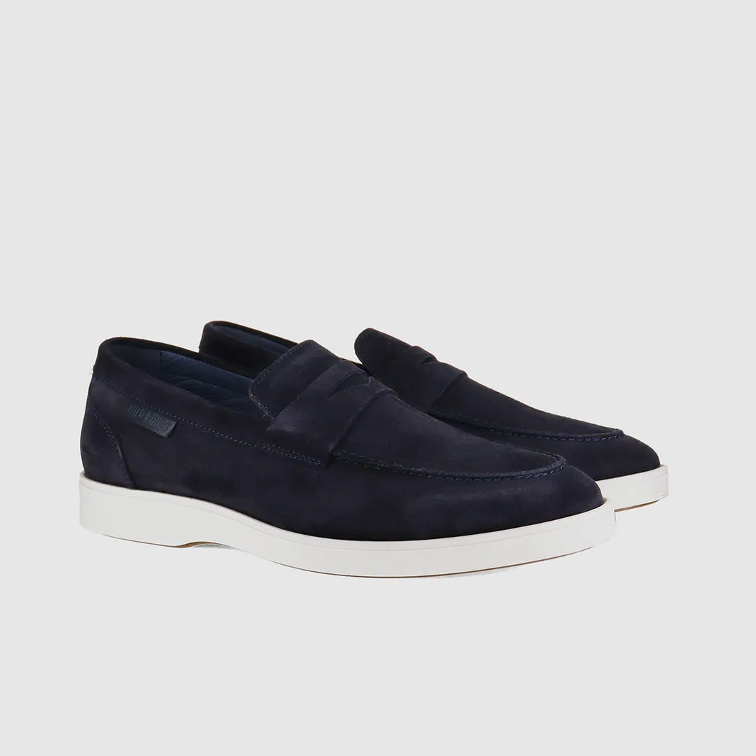 Bayview Casual Shoes Navy Suede LeatherMaterial