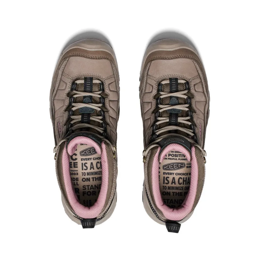 Stylish Casuals Ventilated Design Women's Targhee IV Wide Waterproof Hiking Boot  |  Brindle/Nostalgia Rose