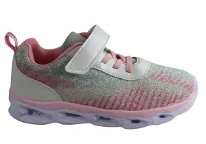 Low - heeled kids' shoes Kids' fall shoes Grosby Elsa Junior & Older Kids Comfortable Slip On Light Up Sneakers