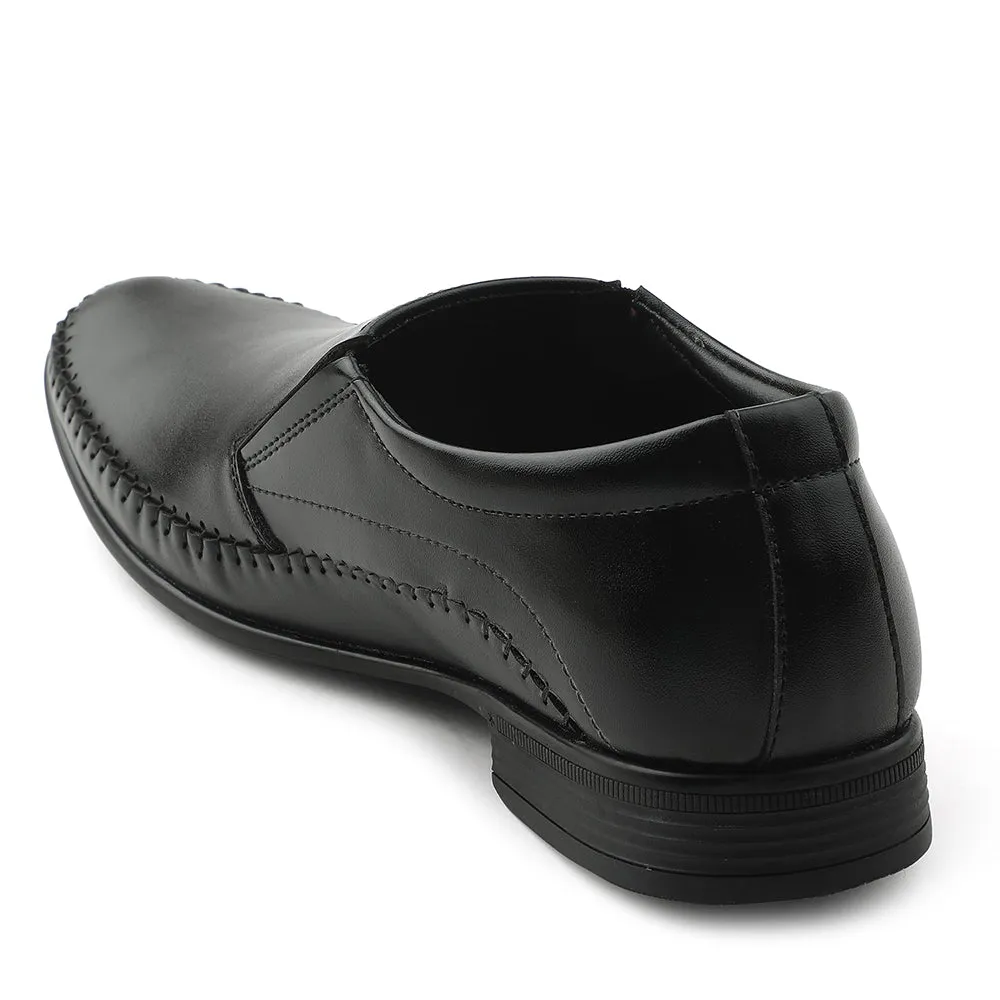 Fortune Black Formal Non Lacing Moccasin Shoes For Men HML-18E By Liberty Prestige Edge
