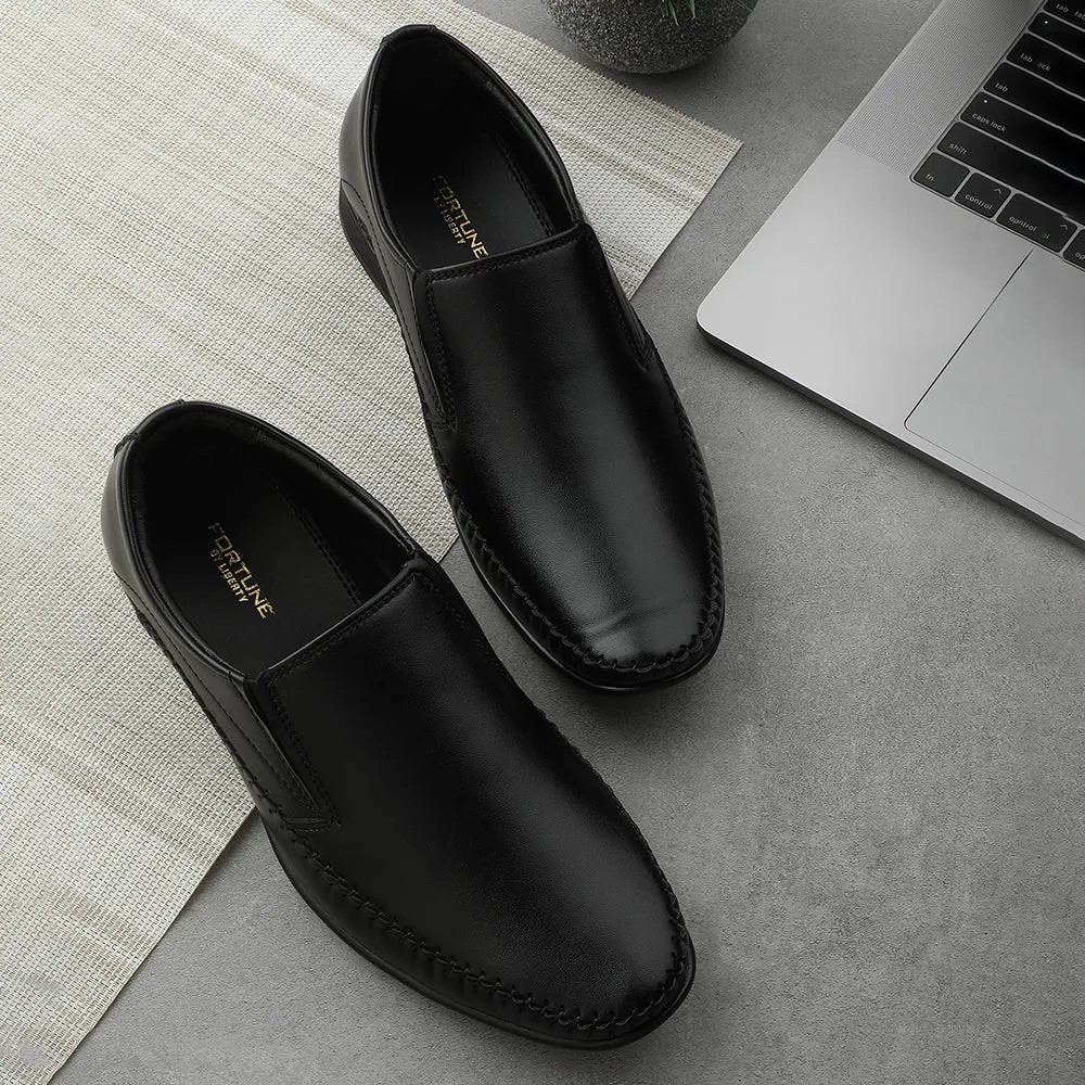 Fortune Black Formal Non Lacing Moccasin Shoes For Men HML-18E By Liberty Narrow Room