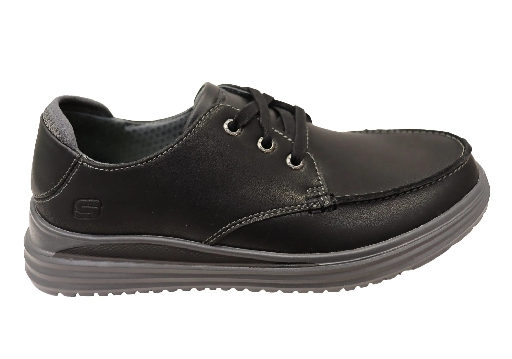 Skechers Mens Proven Valargo Comfortable Leather Lace Up Shoes Cloudy Hike Premium Leather
