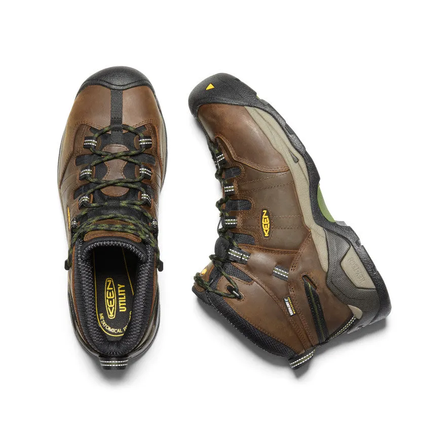 Comfortable Grip Stylish Comfort Men's Detroit XT Waterproof Boot (Steel Toe)  |  Cascade Brown/Bronze Green