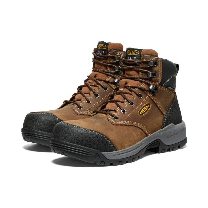 Smart Fit Shock Resistant Men's Evanston 6" Waterproof Boot (Carbon Toe)  |  Bison/Black