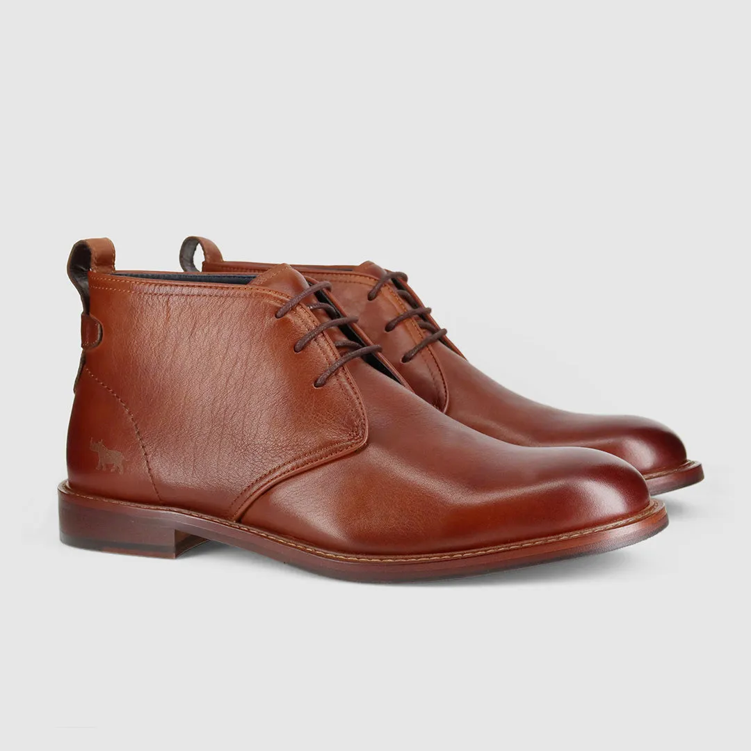 Business Wear Soft Finish Bail Lace Up Boots Tan