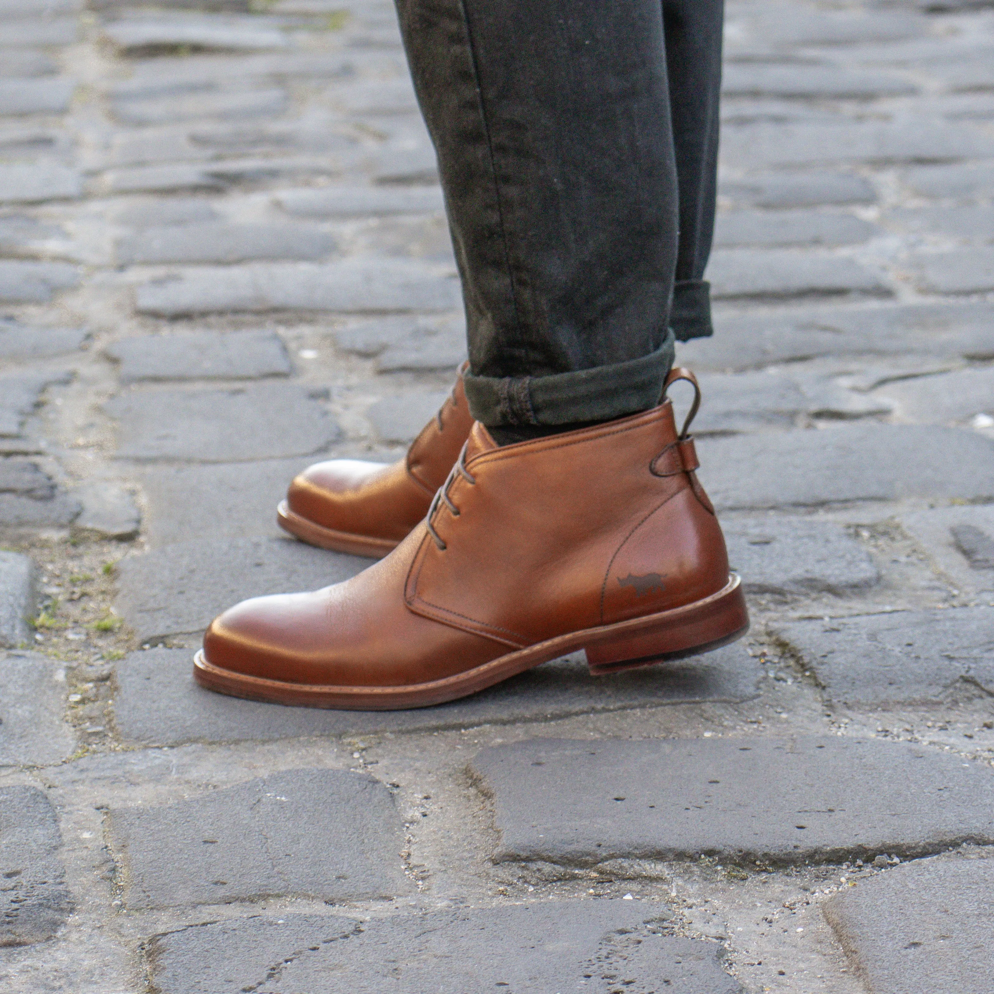 Bail Lace Up Boots Tan Long Wear Comfort Grippy Outsole Rainy Day Commuter