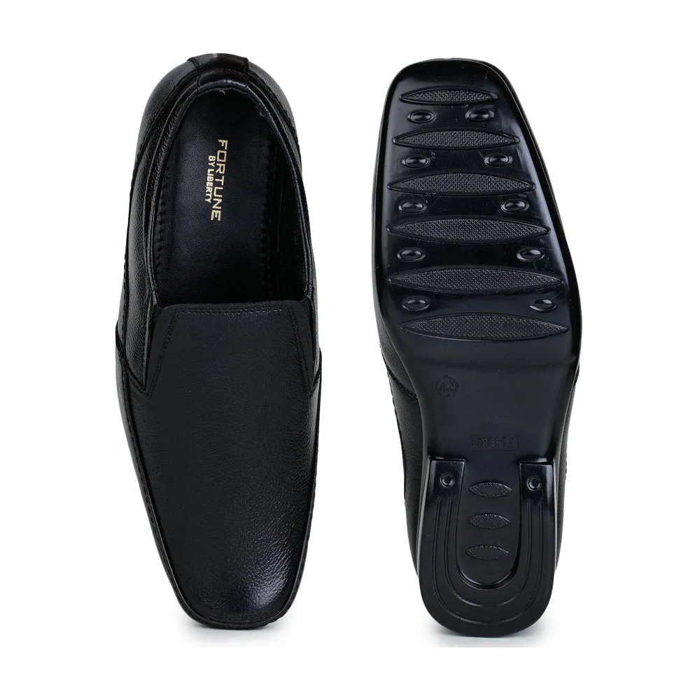 Fortune (Black) Classic Loafer Shoes For Men HOL-11 By Liberty French Shade Flex Walk