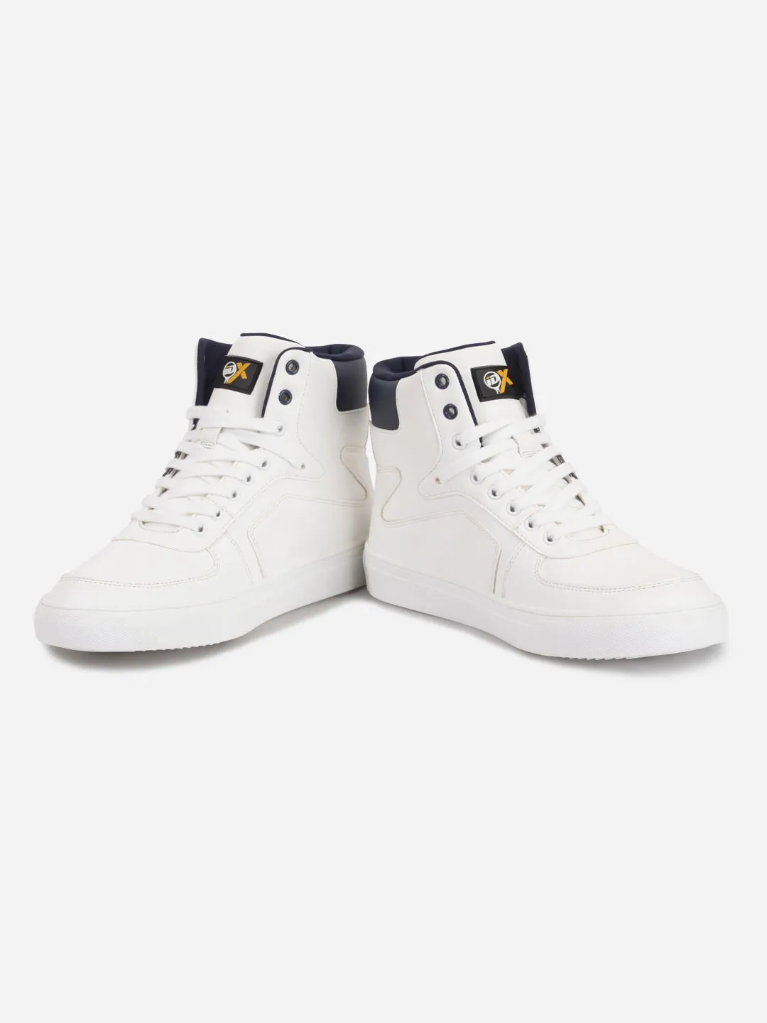 High Top Stability Men's White Ankle Top Active Graphic Sneaker (IX1063)